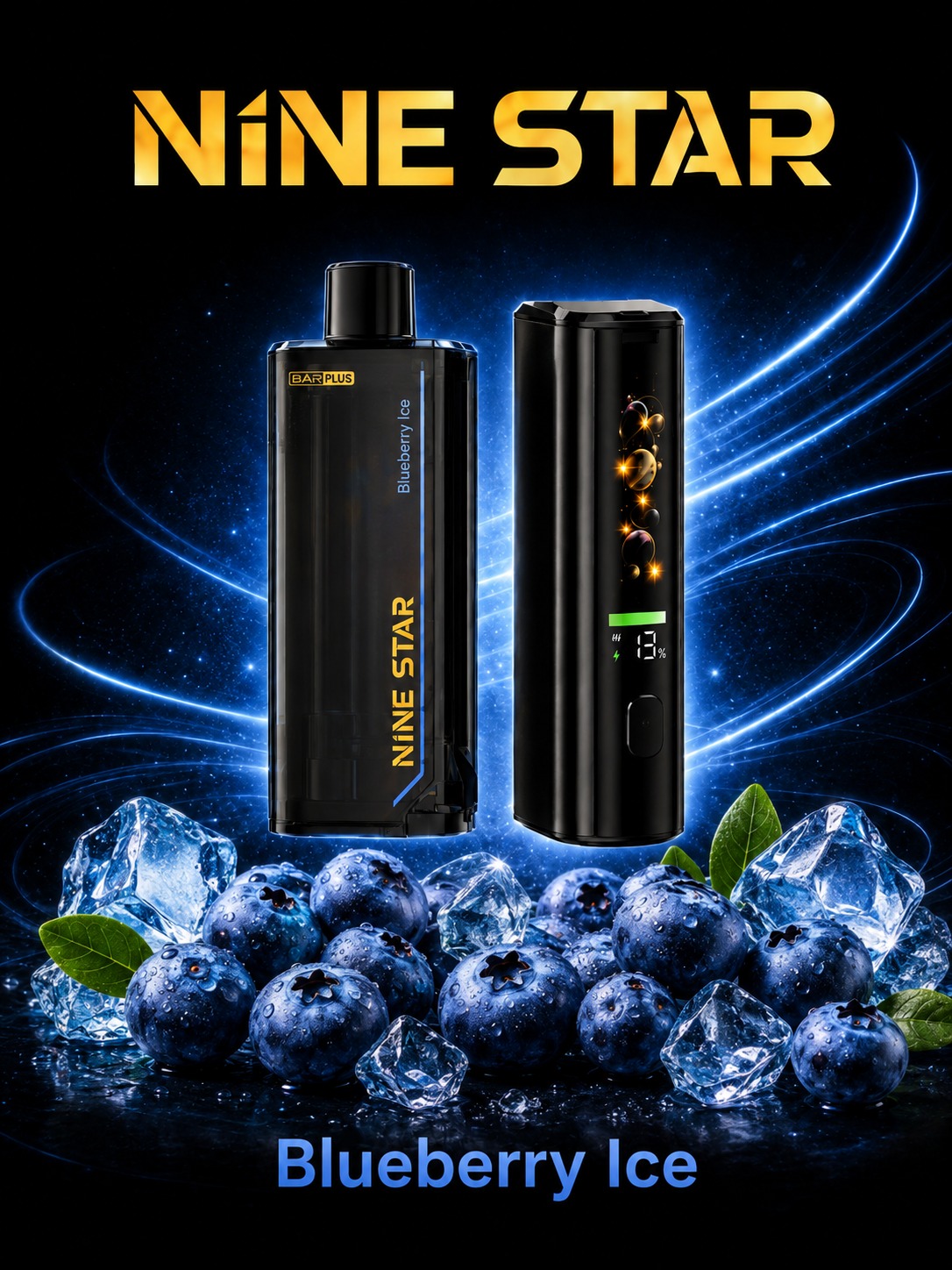 Nine Star Bar Plus Starter Kit Blueberry Ice Blueberry Ice disposable vape