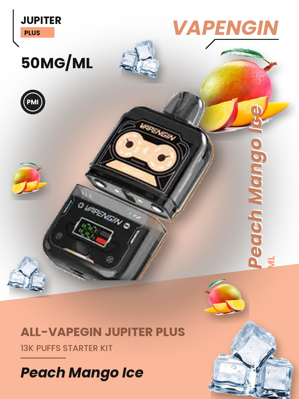 Vapengin Jupiter Plus Starter Kit Peach Mango Ice Peach Mango Ice disposable vape