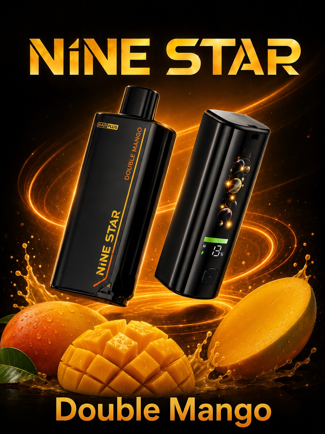 Nine Star Bar Plus Starter Kit Double Mango Double Mango disposable vape