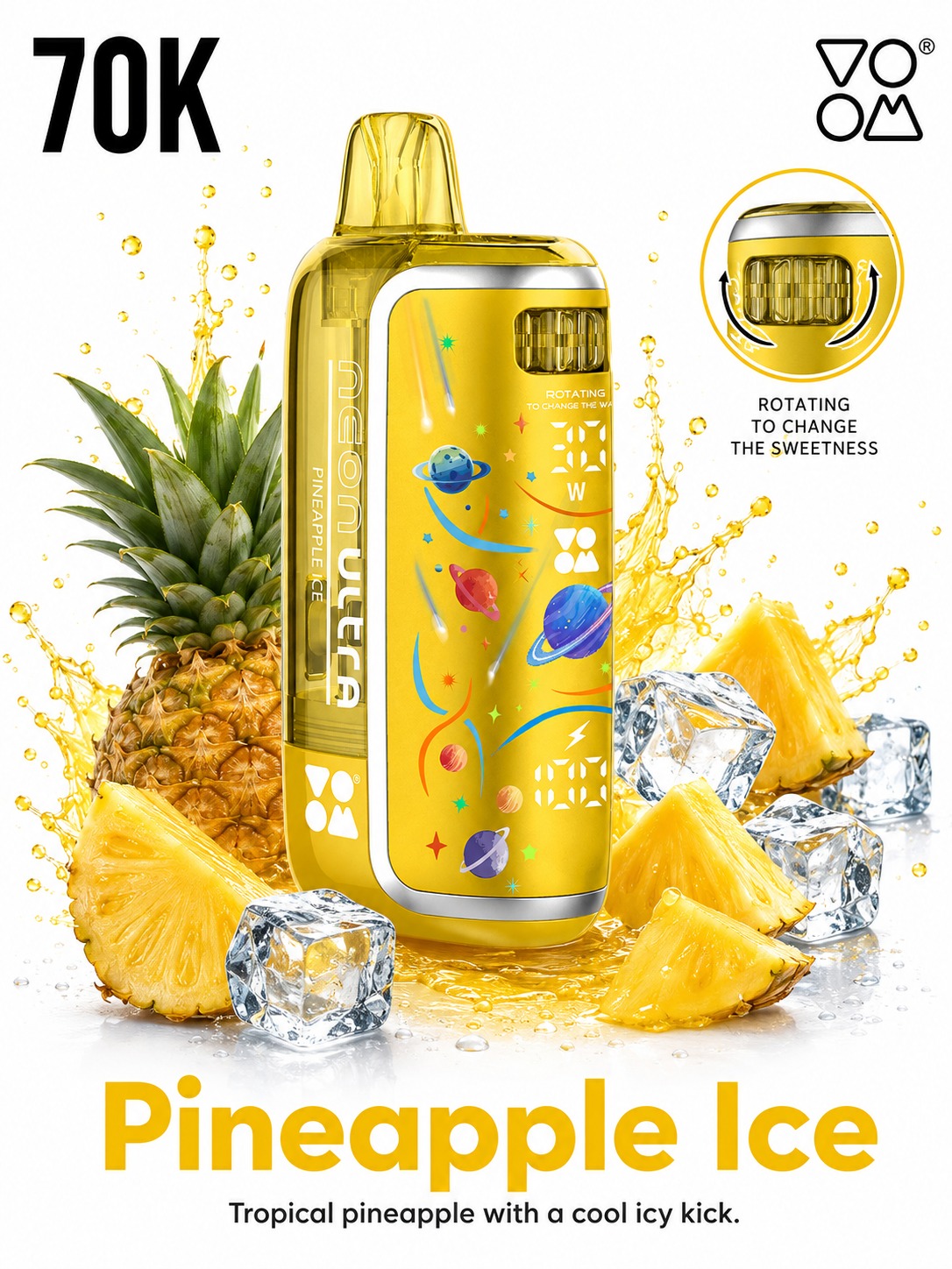 VOOM Neon Ultra Pineapple Ice Pineapple Ice disposable vape