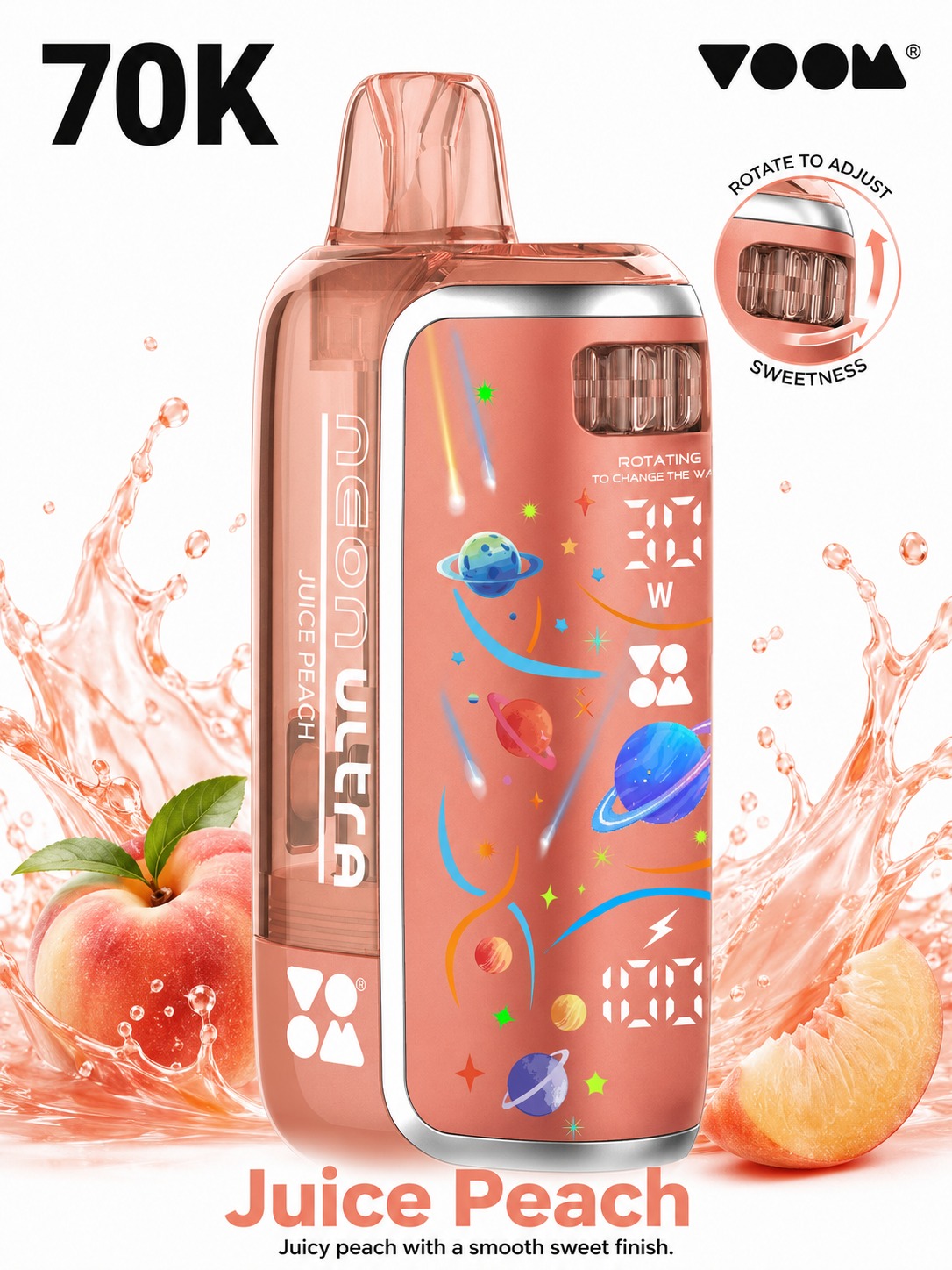 VOOM Neon Ultra Juicy Peach Juicy Peach disposable vape