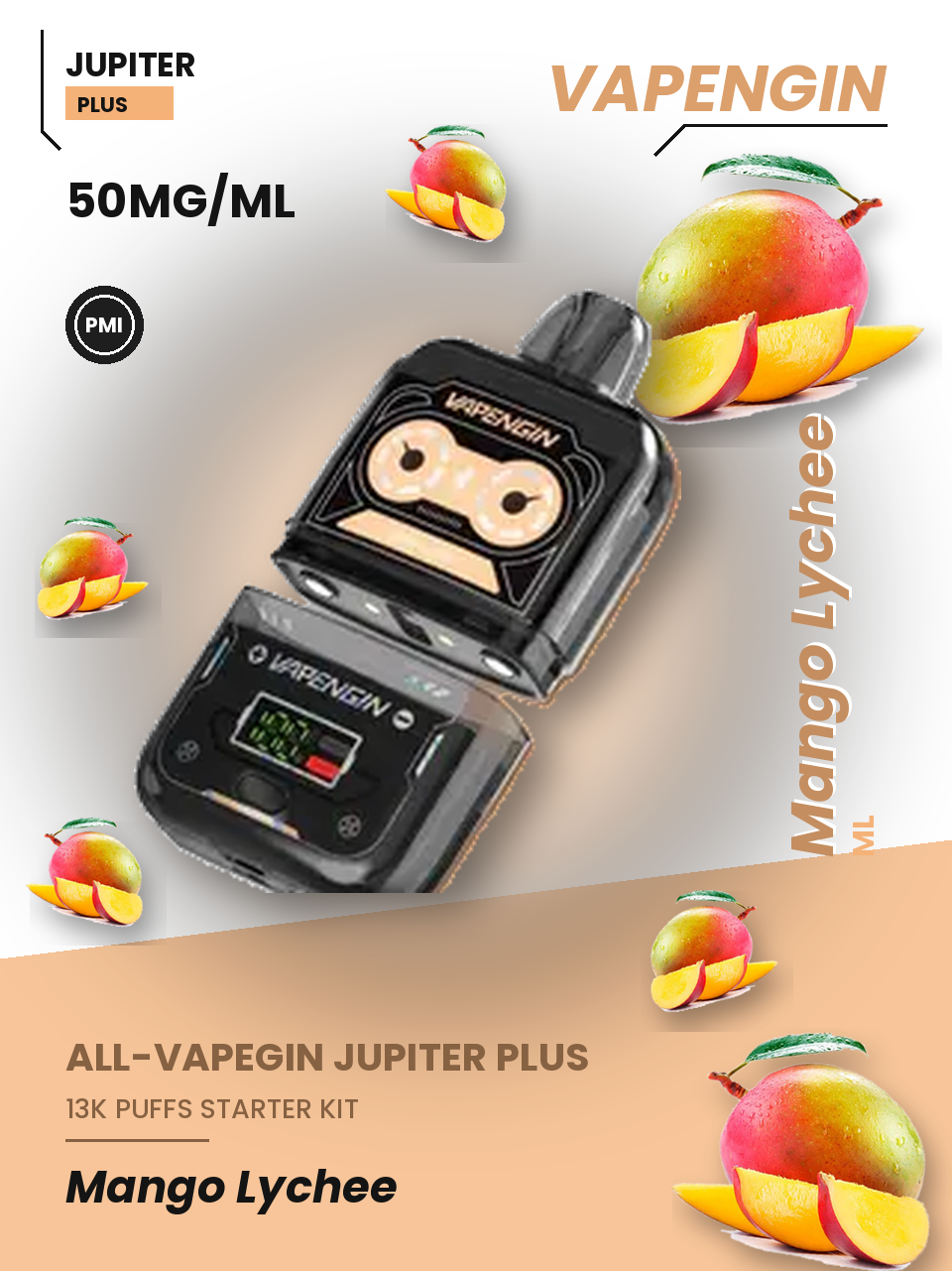 Vapengin Jupiter Plus Starter Kit Mango Lychee Mango Lychee disposable vape