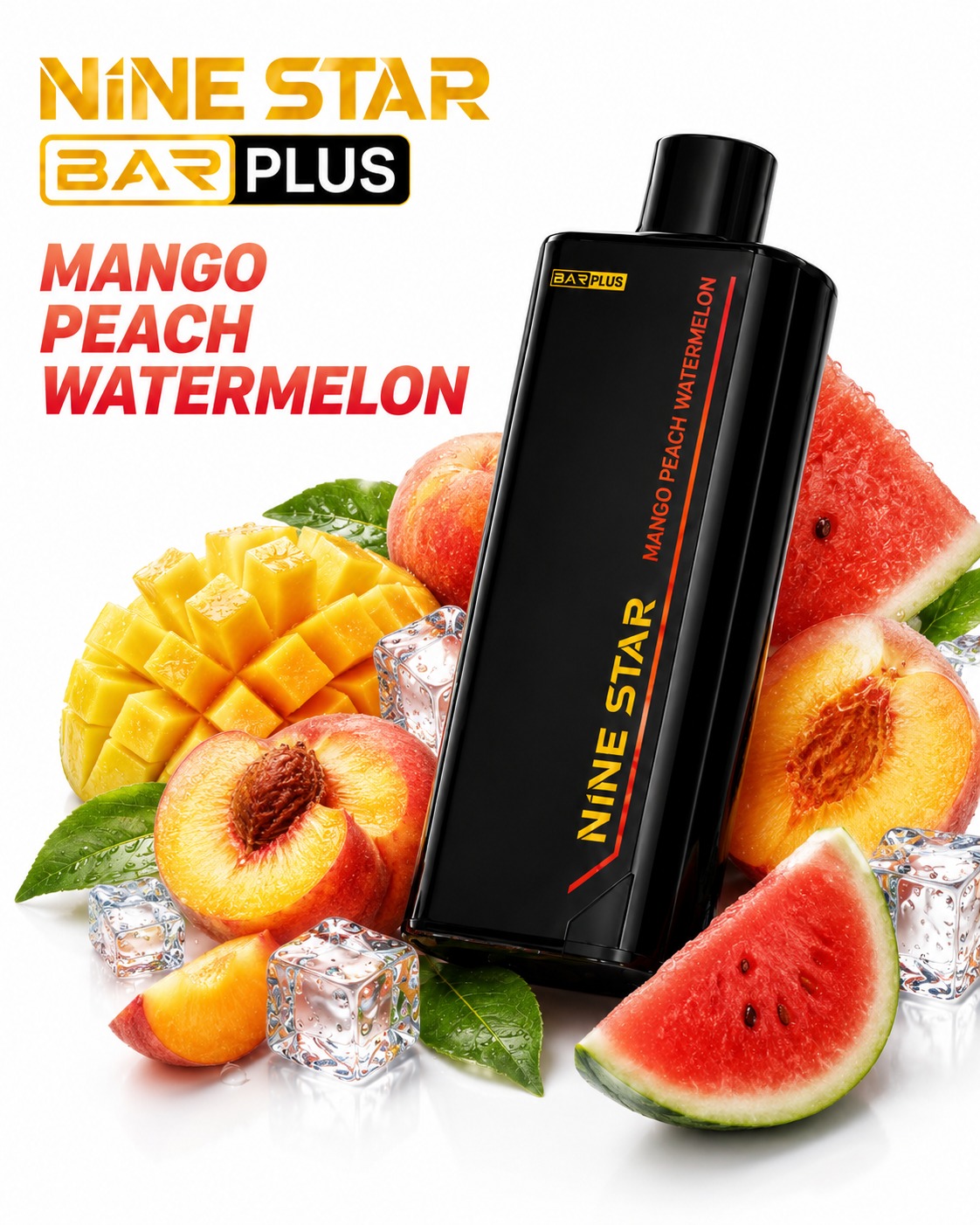 Nine Star Bar Plus Pod Mango Peach Watermelon Mango Peach Watermelon disposable vape