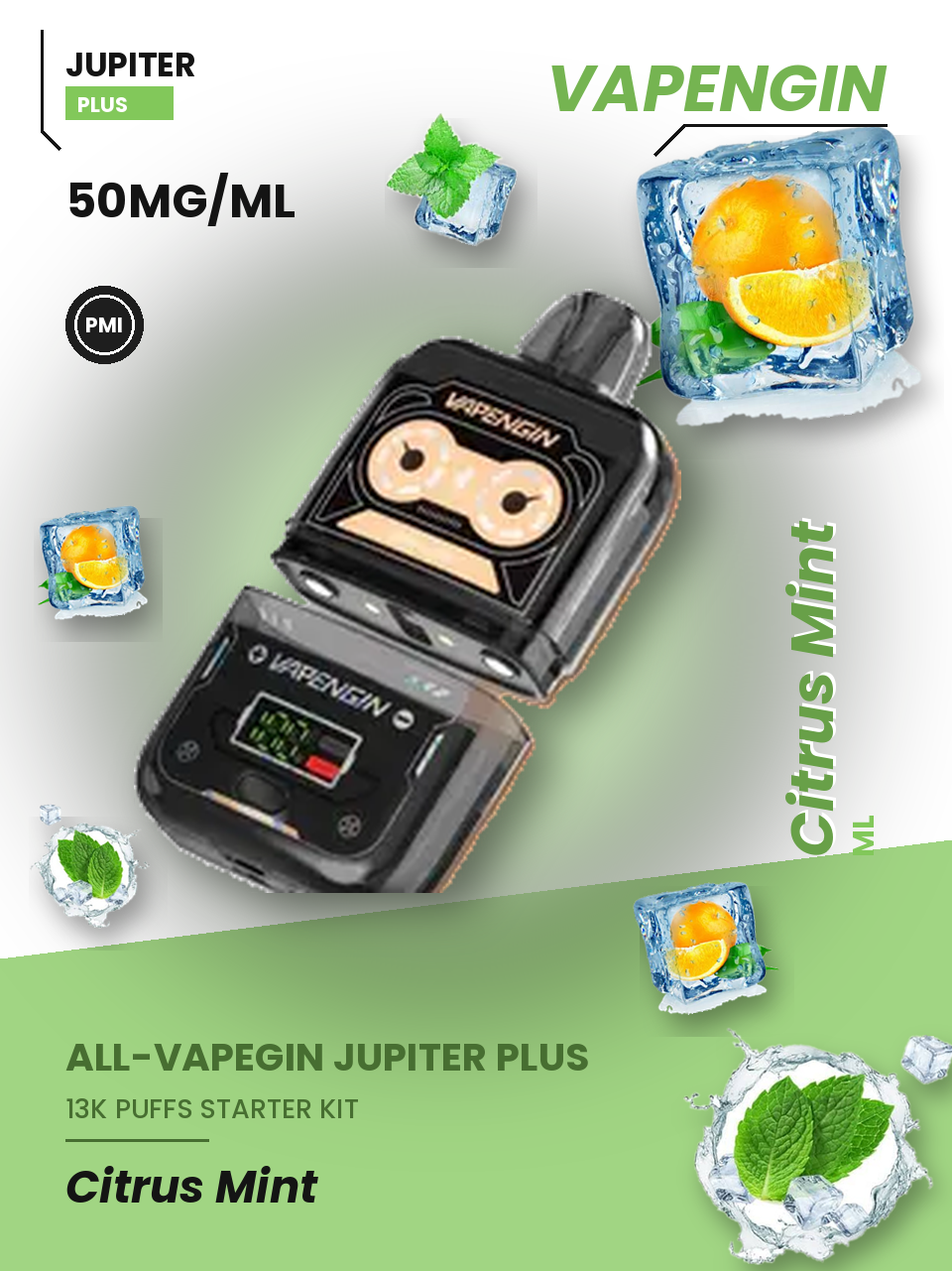 Vapengin Jupiter Plus Starter Kit Citrus Mint Citrus Mint disposable vape
