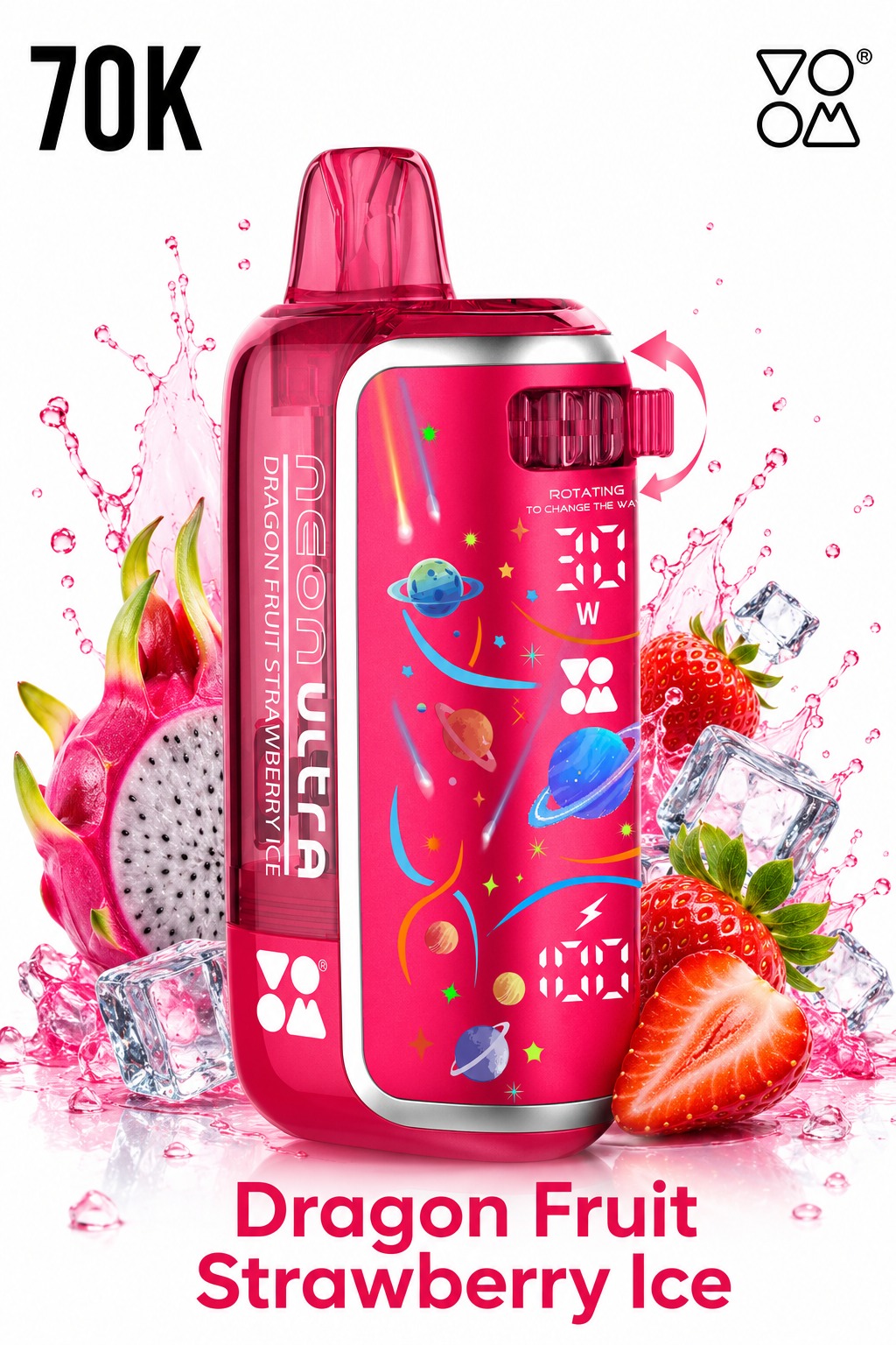 VOOM Neon Ultra Dragon Fruit Strawberry Ice Dragon Fruit Strawberry Ice disposable vape