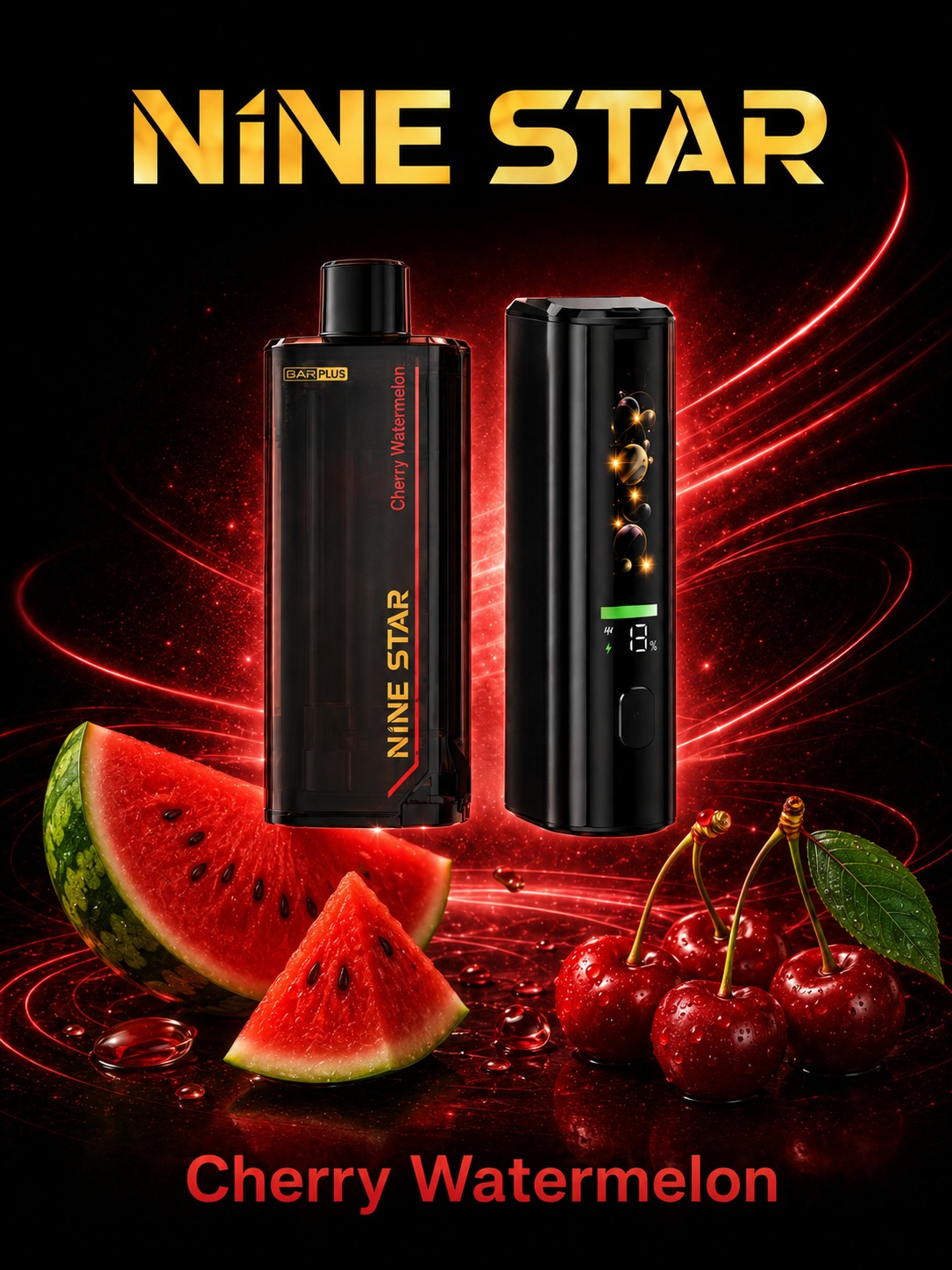 Nine Star Bar Plus Starter Kit Cherry Watermelon Cherry Watermelon disposable vape