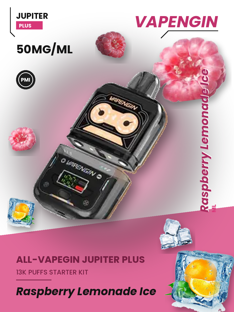 Vapengin Jupiter Plus Starter Kit Raspberry Lemonade Ice Raspberry Lemonade Ice disposable vape