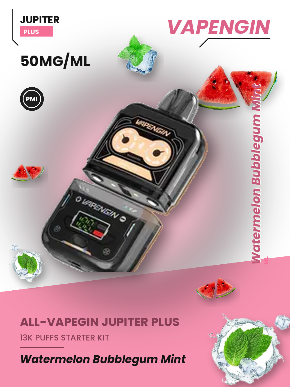 Vapengin Jupiter Plus Starter Kit Watermelon Bubblegum Mint Watermelon Bubblegum Mint disposable vape