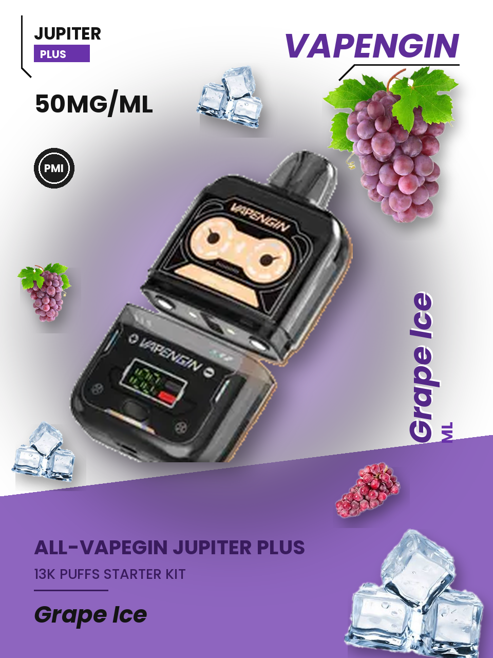 Vapengin Jupiter Plus Starter Kit Grape Ice Grape Ice disposable vape