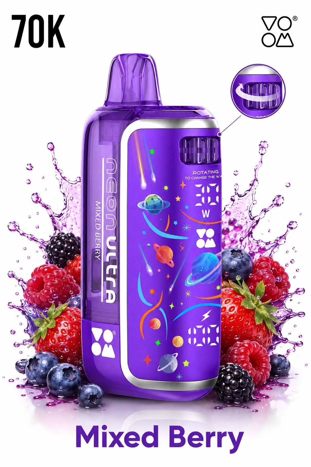 VOOM Neon Ultra Mixed Berries Mixed Berries disposable vape