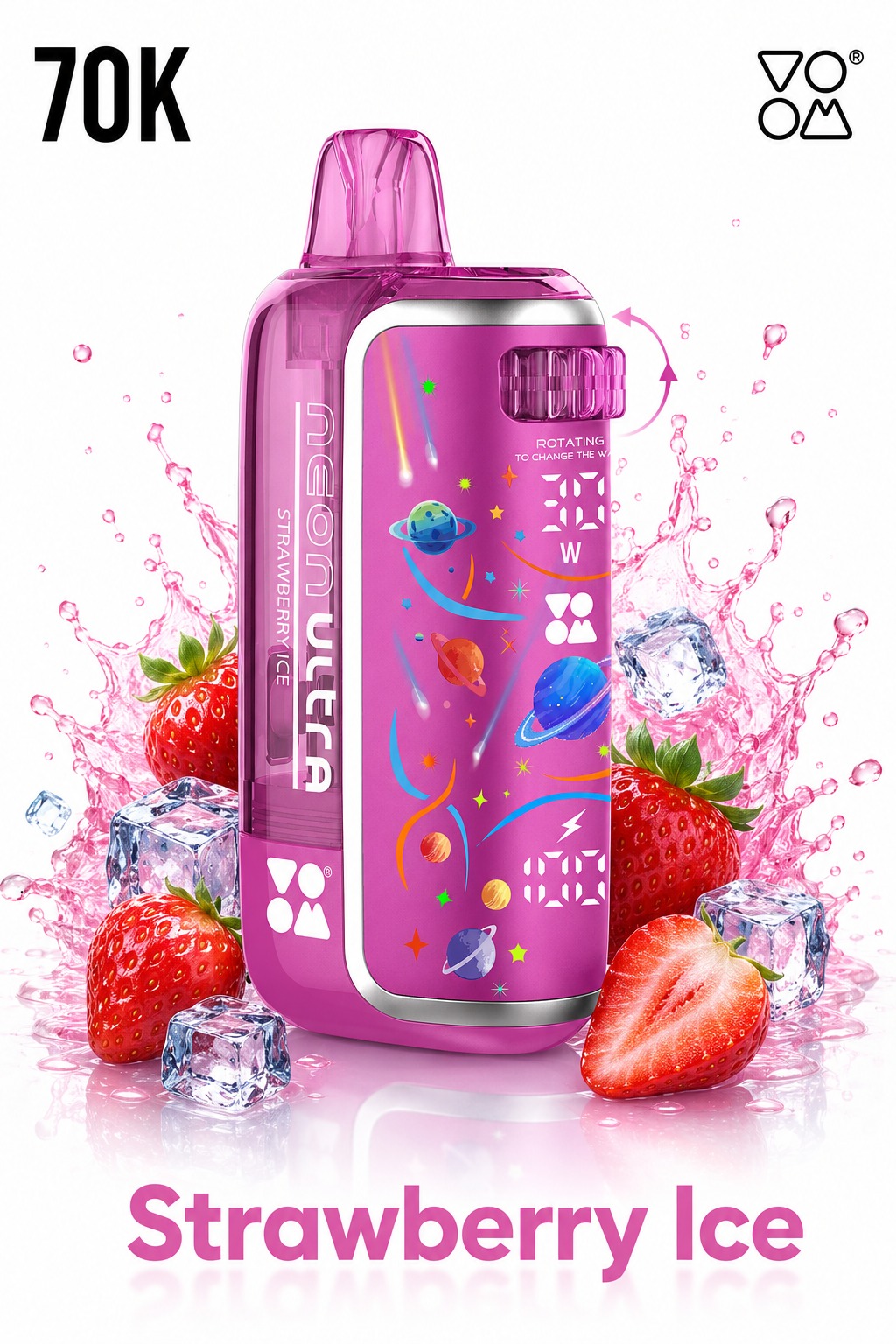 VOOM Neon Ultra Strawberry Ice Strawberry Ice disposable vape