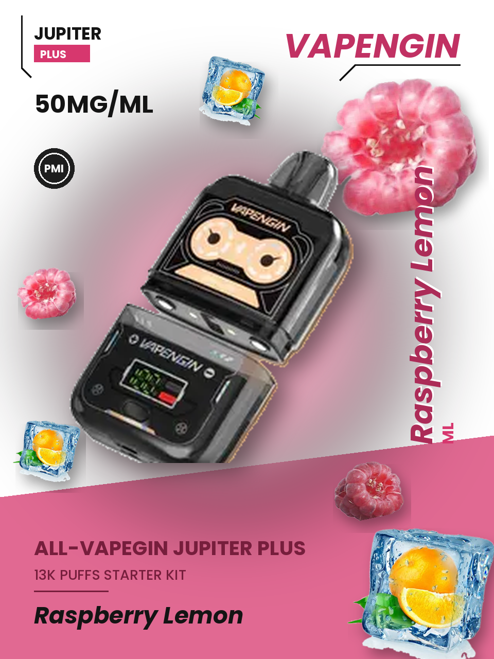 Vapengin Jupiter Plus Starter Kit Raspberry Lemon Raspberry Lemon disposable vape