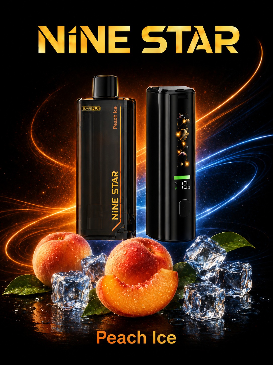 Nine Star Bar Plus Starter Kit Peach Ice Peach Ice disposable vape