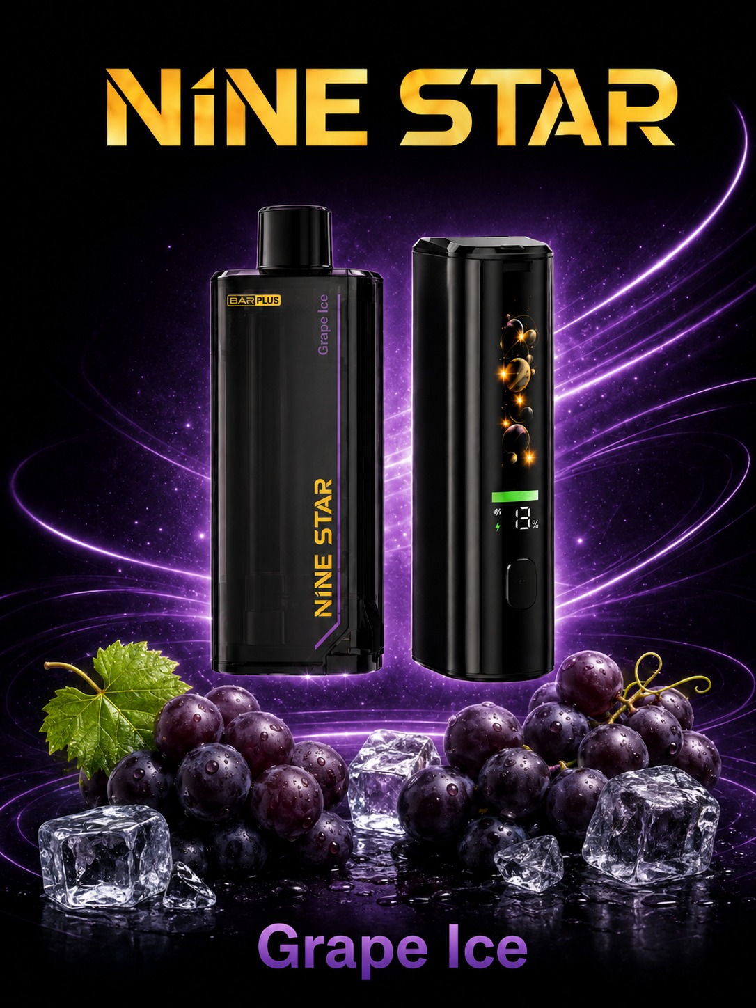 Nine Star Bar Plus Starter Kit Grape Ice Grape Ice disposable vape