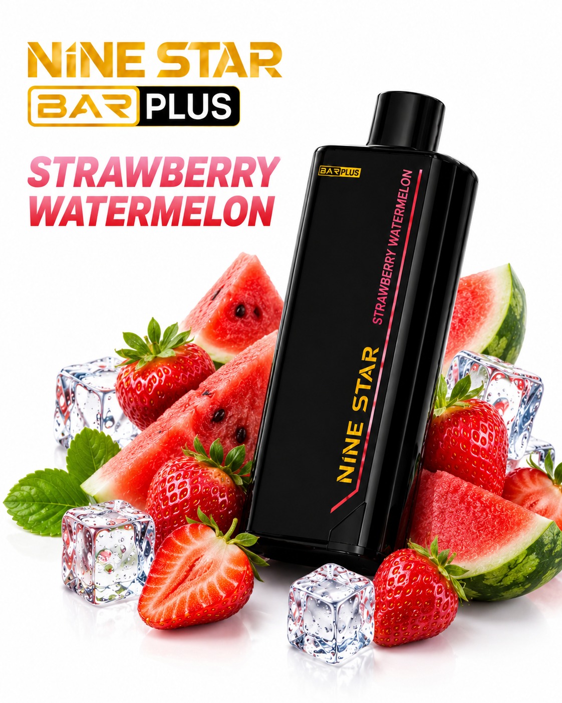 Nine Star Bar Plus Pod Strawberry Watermelon Strawberry Watermelon disposable vape